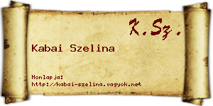 Kabai Szelina névjegykártya
